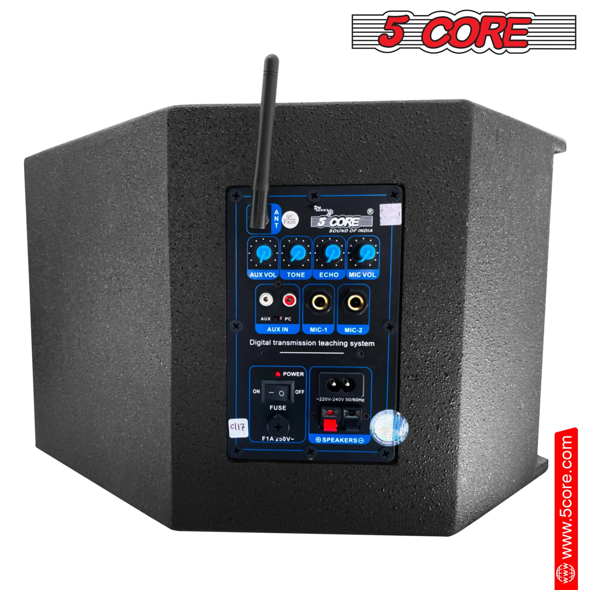 5Core Voice Amplifier 200W Portable PA Speaker System + Wireless Lavalier Microphone